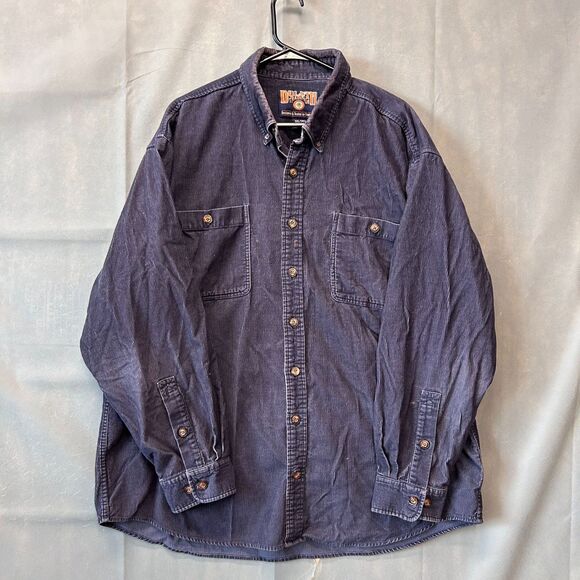 Duluth Trading Co Button Down Shirt Mens XXL Tall Blue Long Sleeve Workwear - Picture 1 of 6
